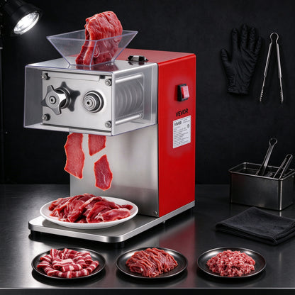 850W Commercial Meat Cutter Machine, 551 lb/h Heavy-Duty Stainless Steel Meat Slicer 3.5mm Blade, 3-in-1 Industrial Meat Cutting Machine for Butcher Shop Deli Restaurant