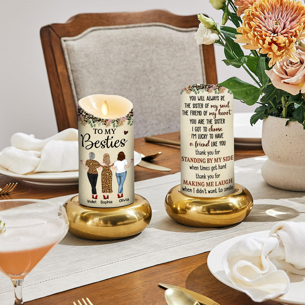 You Are My Soul Sister - Personalized Custom LED Candle